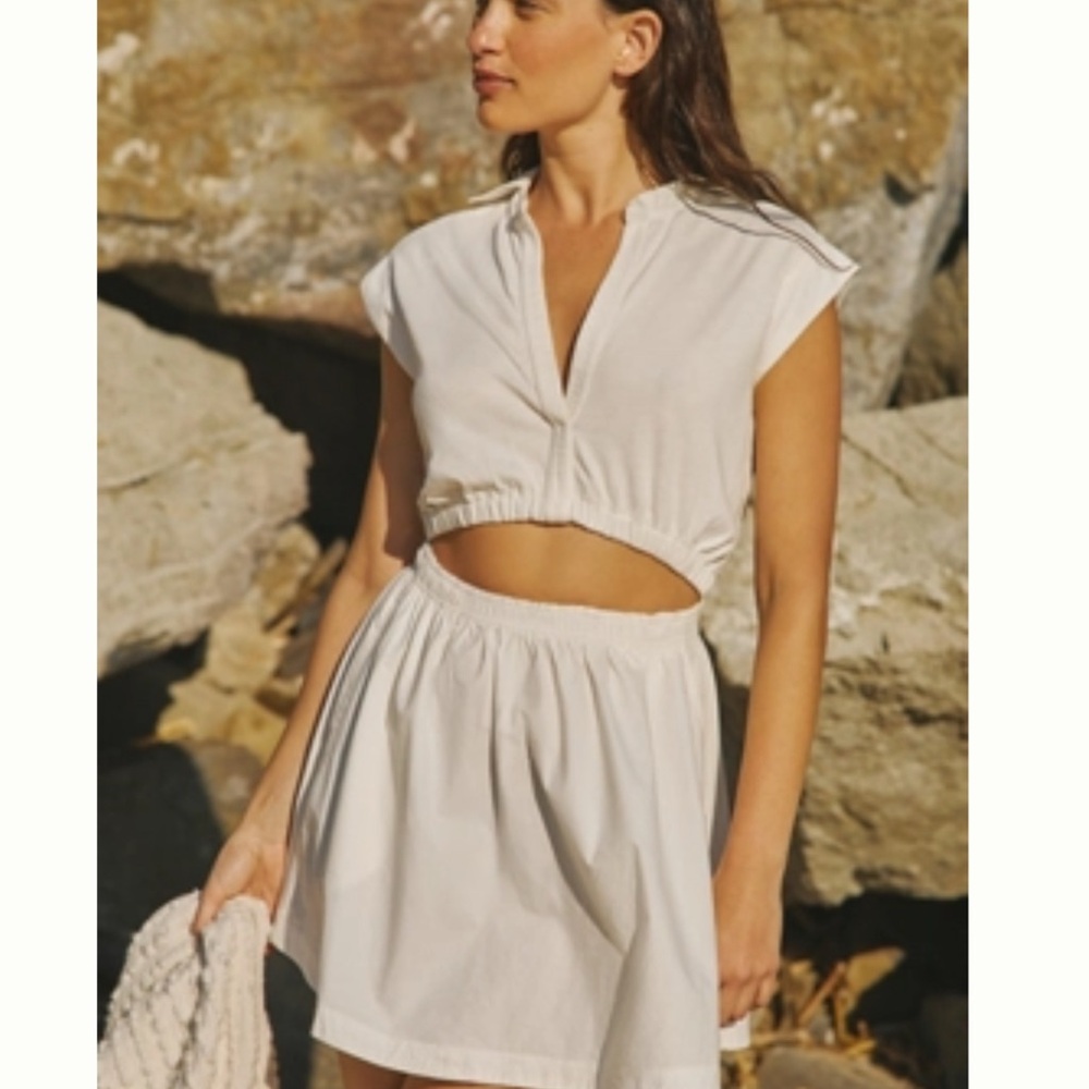 Anthropologie White Mini Dress